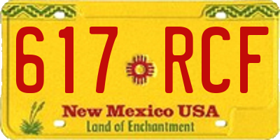 NM license plate 617RCF