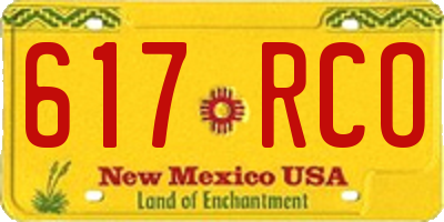 NM license plate 617RCO