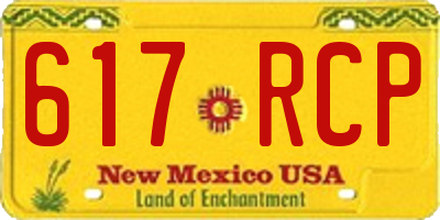 NM license plate 617RCP