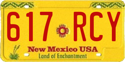 NM license plate 617RCY