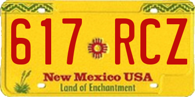NM license plate 617RCZ