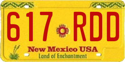 NM license plate 617RDD
