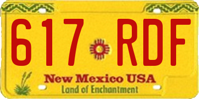 NM license plate 617RDF