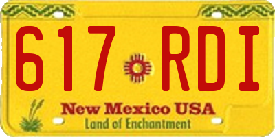 NM license plate 617RDI