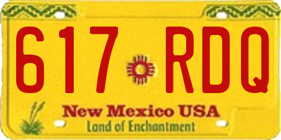 NM license plate 617RDQ