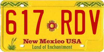 NM license plate 617RDV