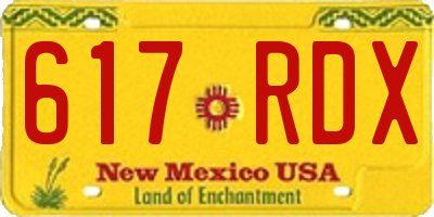 NM license plate 617RDX