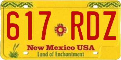 NM license plate 617RDZ