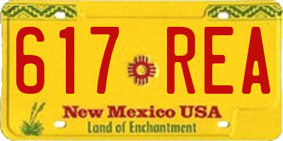NM license plate 617REA
