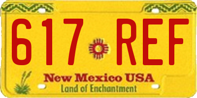 NM license plate 617REF