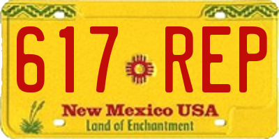 NM license plate 617REP