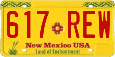 NM license plate 617REW
