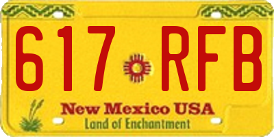 NM license plate 617RFB