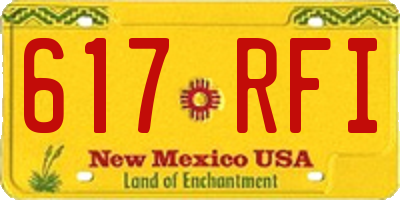 NM license plate 617RFI