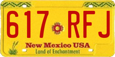 NM license plate 617RFJ
