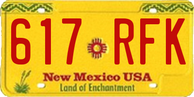 NM license plate 617RFK