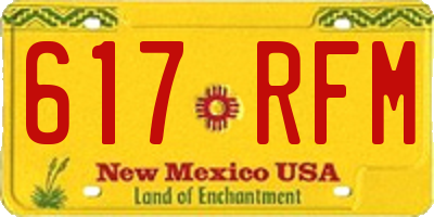 NM license plate 617RFM