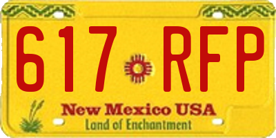 NM license plate 617RFP