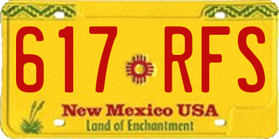 NM license plate 617RFS