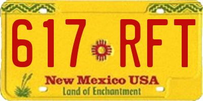 NM license plate 617RFT