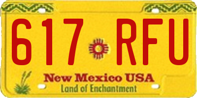 NM license plate 617RFU