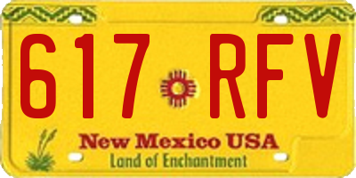NM license plate 617RFV