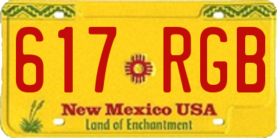 NM license plate 617RGB