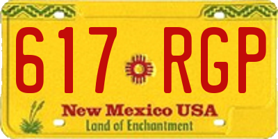 NM license plate 617RGP