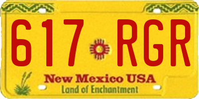 NM license plate 617RGR
