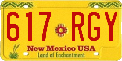 NM license plate 617RGY