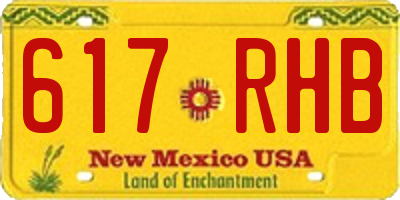 NM license plate 617RHB