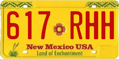 NM license plate 617RHH