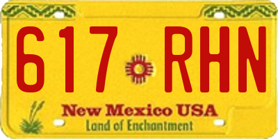 NM license plate 617RHN