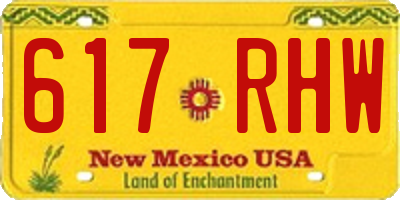 NM license plate 617RHW