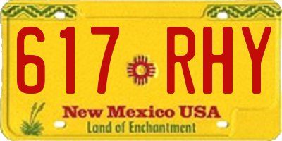 NM license plate 617RHY