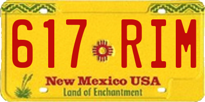 NM license plate 617RIM