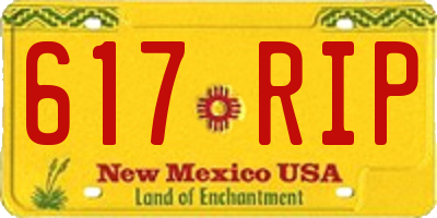 NM license plate 617RIP