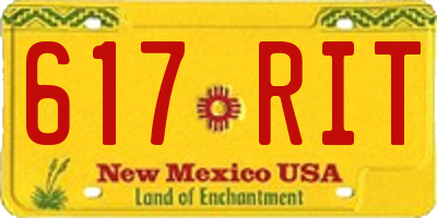 NM license plate 617RIT