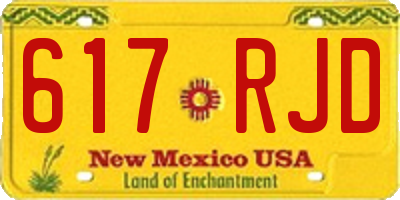 NM license plate 617RJD