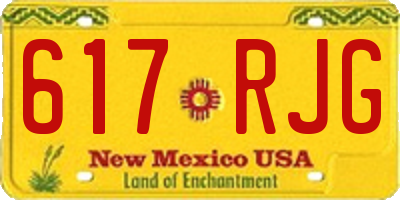 NM license plate 617RJG