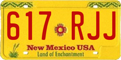 NM license plate 617RJJ
