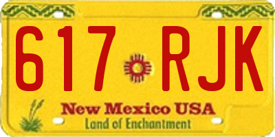 NM license plate 617RJK