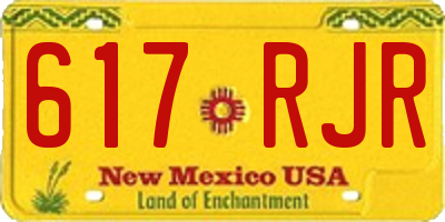 NM license plate 617RJR