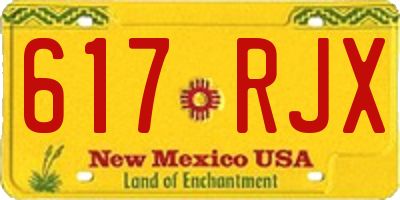 NM license plate 617RJX