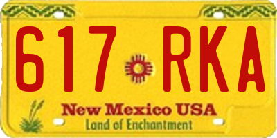 NM license plate 617RKA