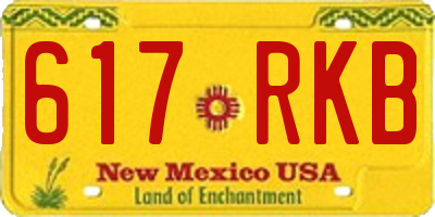 NM license plate 617RKB