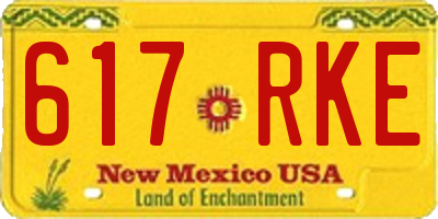 NM license plate 617RKE