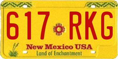NM license plate 617RKG