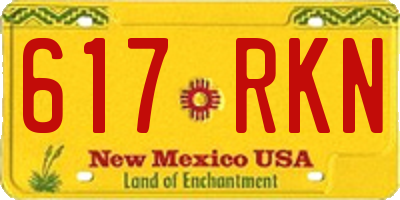 NM license plate 617RKN