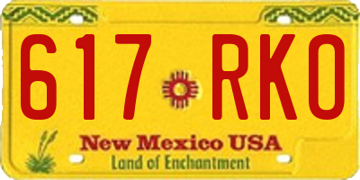 NM license plate 617RKO
